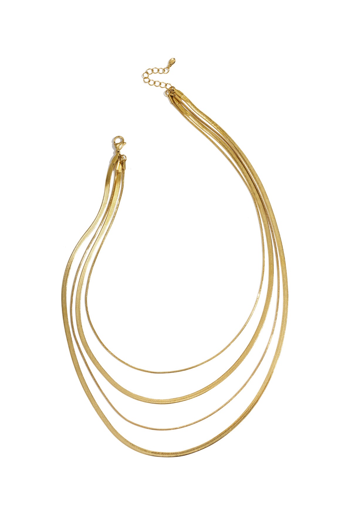 Layered herringbone necklaces